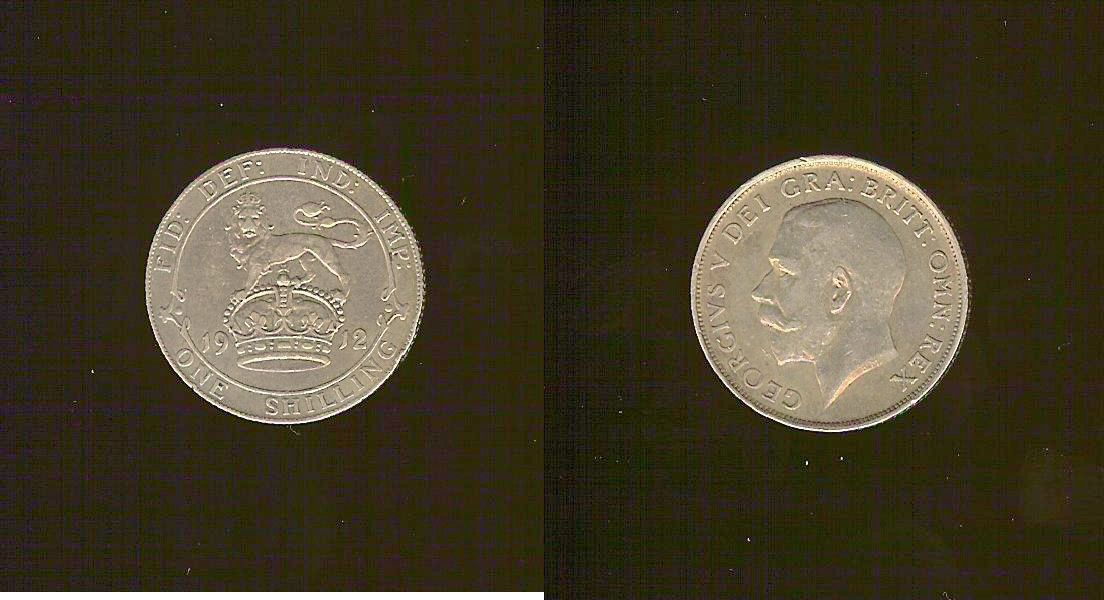ROYAUME-UNI 1 Shilling Georges V 1912 TTB+